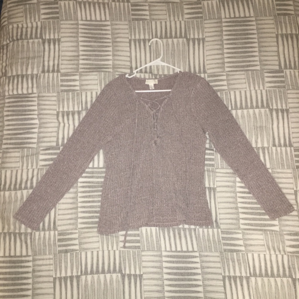 F21+ Lace Up Sweater